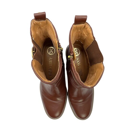 Sam & Libby Natalia Ankle Boots – Chestnut Brown Vegan Leather - Size 10M - Picture 2 of 14
